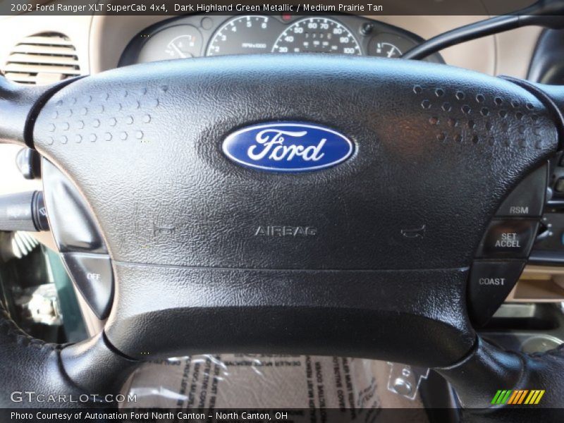 Dark Highland Green Metallic / Medium Prairie Tan 2002 Ford Ranger XLT SuperCab 4x4