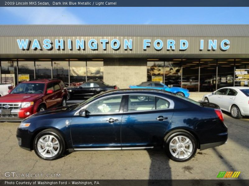 Dark Ink Blue Metallic / Light Camel 2009 Lincoln MKS Sedan