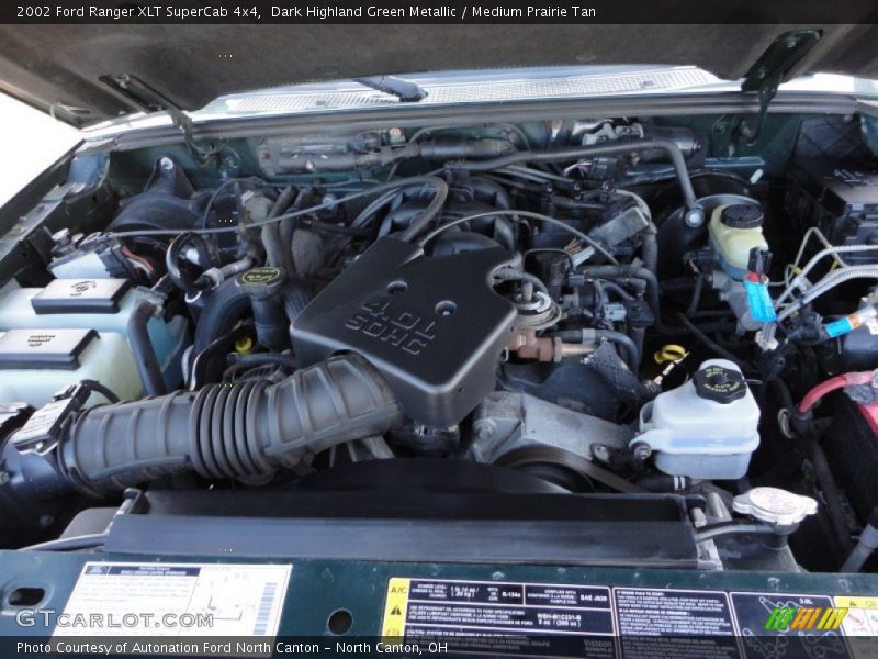 Dark Highland Green Metallic / Medium Prairie Tan 2002 Ford Ranger XLT SuperCab 4x4