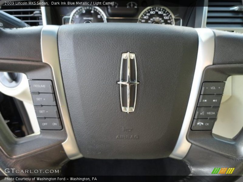 Dark Ink Blue Metallic / Light Camel 2009 Lincoln MKS Sedan