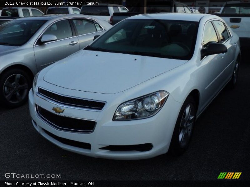 Summit White / Titanium 2012 Chevrolet Malibu LS
