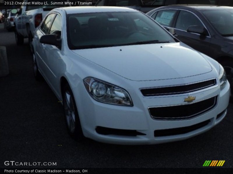 Summit White / Titanium 2012 Chevrolet Malibu LS