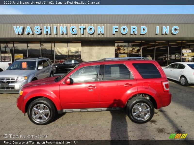 Sangria Red Metallic / Charcoal 2009 Ford Escape Limited V6 4WD