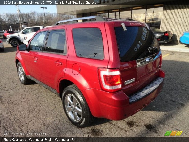 Sangria Red Metallic / Charcoal 2009 Ford Escape Limited V6 4WD