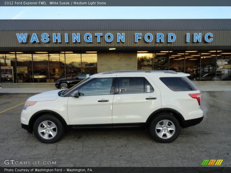 White Suede / Medium Light Stone 2012 Ford Explorer FWD