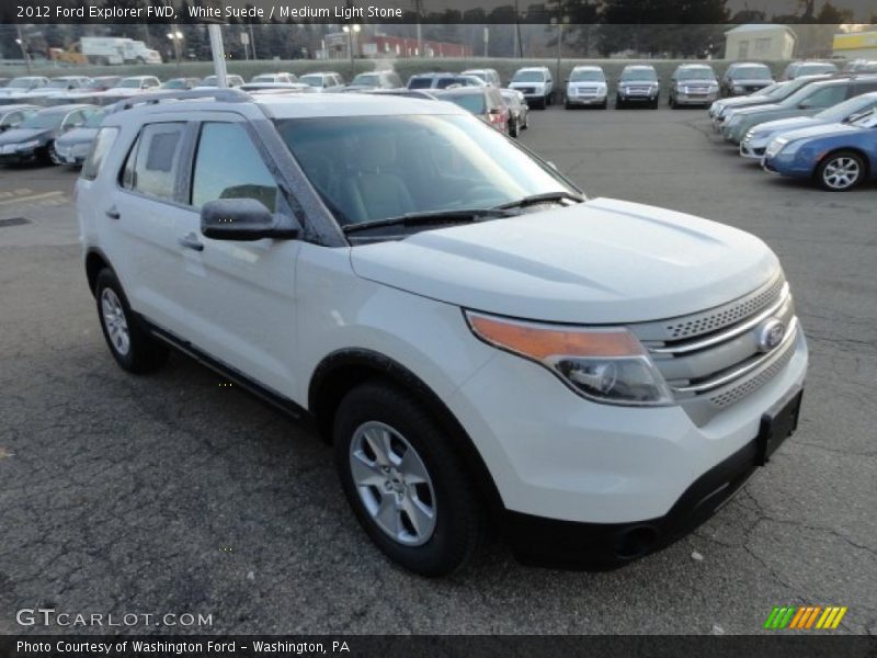 White Suede / Medium Light Stone 2012 Ford Explorer FWD