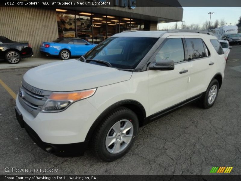 White Suede / Medium Light Stone 2012 Ford Explorer FWD