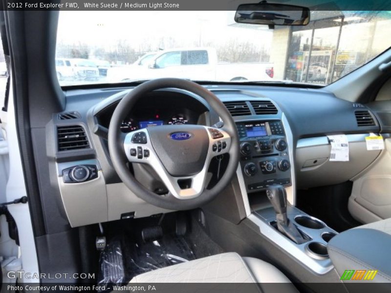 White Suede / Medium Light Stone 2012 Ford Explorer FWD