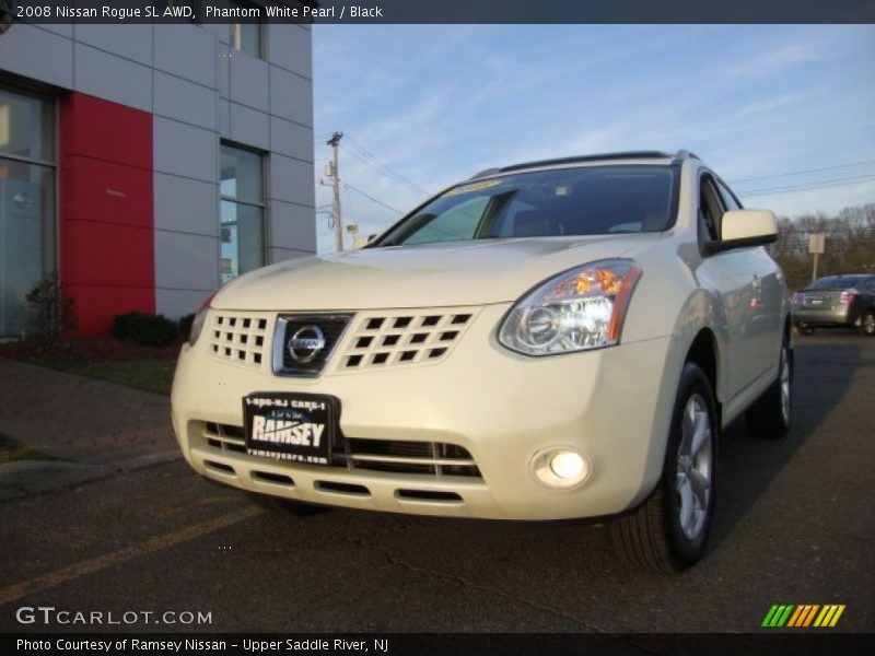 Phantom White Pearl / Black 2008 Nissan Rogue SL AWD