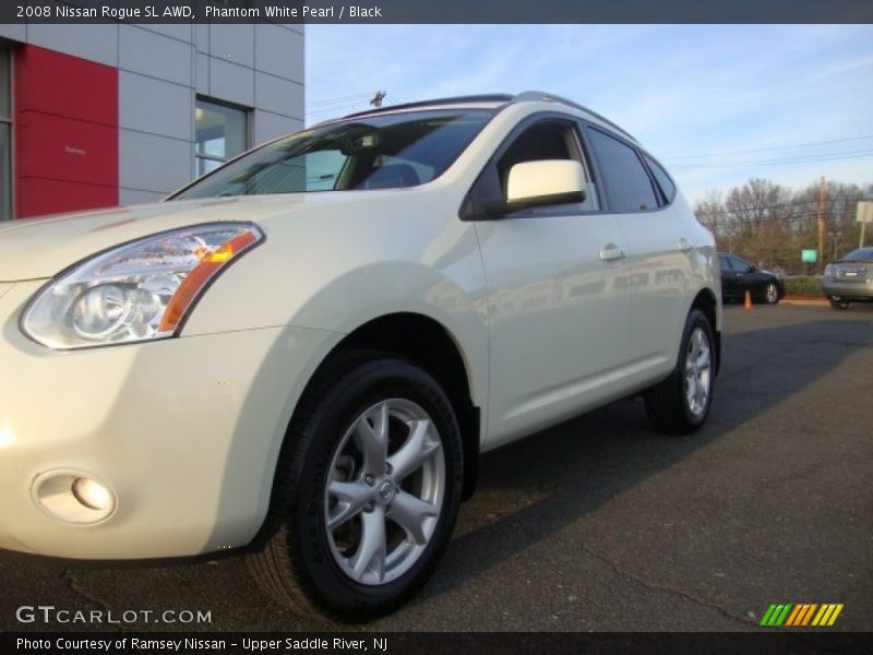 Phantom White Pearl / Black 2008 Nissan Rogue SL AWD