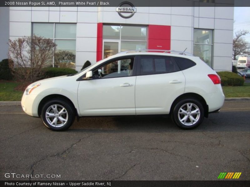 Phantom White Pearl / Black 2008 Nissan Rogue SL AWD