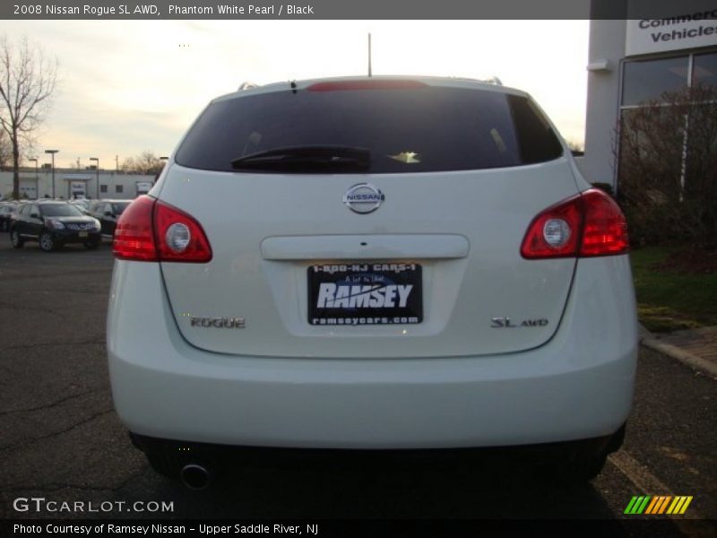 Phantom White Pearl / Black 2008 Nissan Rogue SL AWD