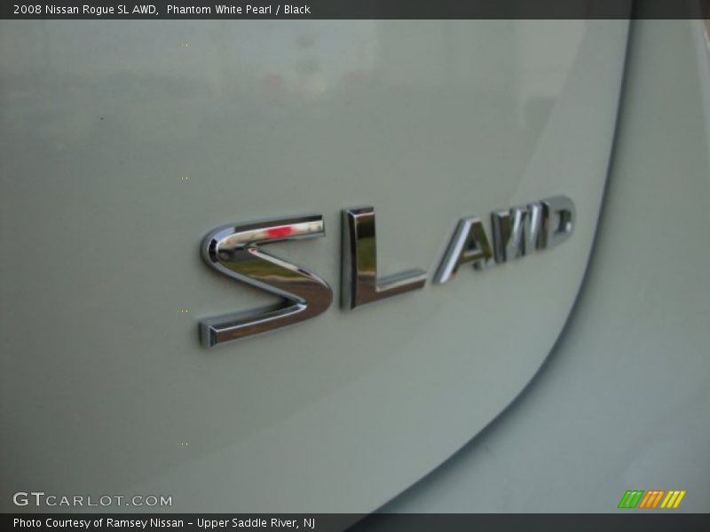Phantom White Pearl / Black 2008 Nissan Rogue SL AWD