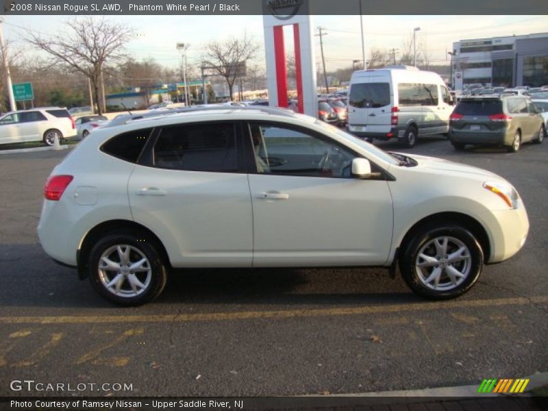 Phantom White Pearl / Black 2008 Nissan Rogue SL AWD