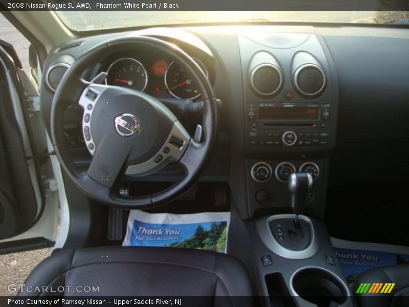 Phantom White Pearl / Black 2008 Nissan Rogue SL AWD