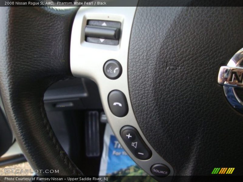 Phantom White Pearl / Black 2008 Nissan Rogue SL AWD