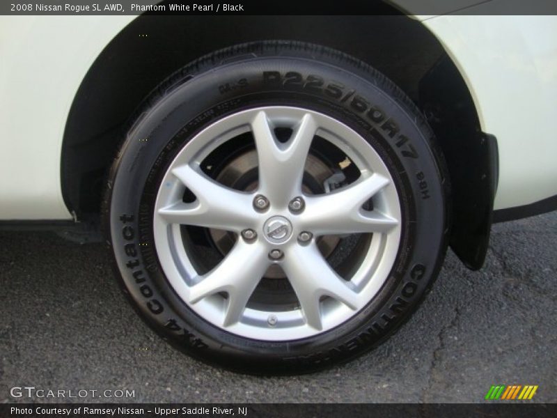 Phantom White Pearl / Black 2008 Nissan Rogue SL AWD