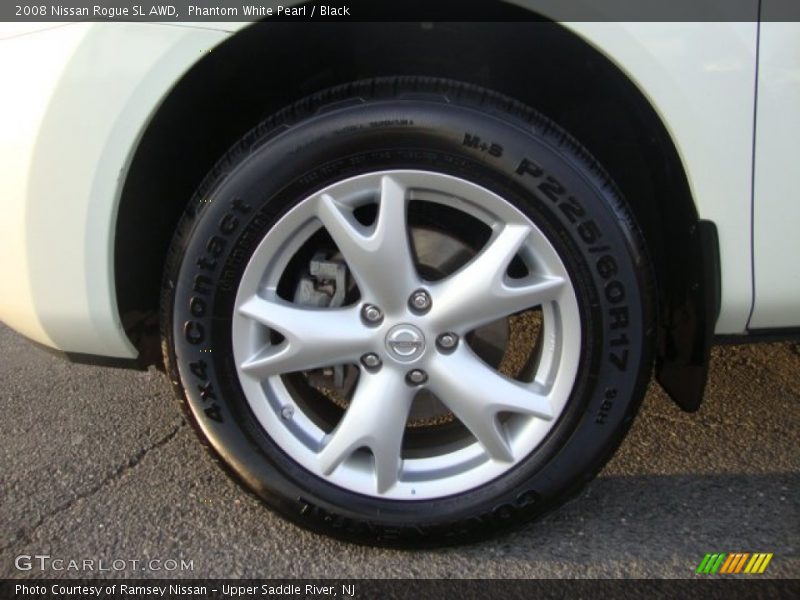 Phantom White Pearl / Black 2008 Nissan Rogue SL AWD