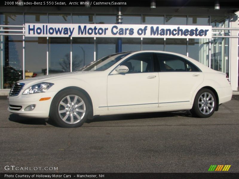 Arctic White / Cashmere/Savanna 2008 Mercedes-Benz S 550 Sedan