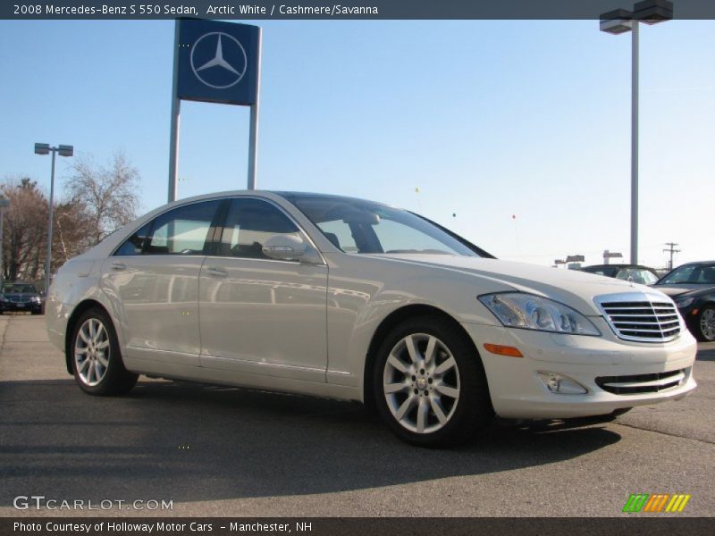 Arctic White / Cashmere/Savanna 2008 Mercedes-Benz S 550 Sedan