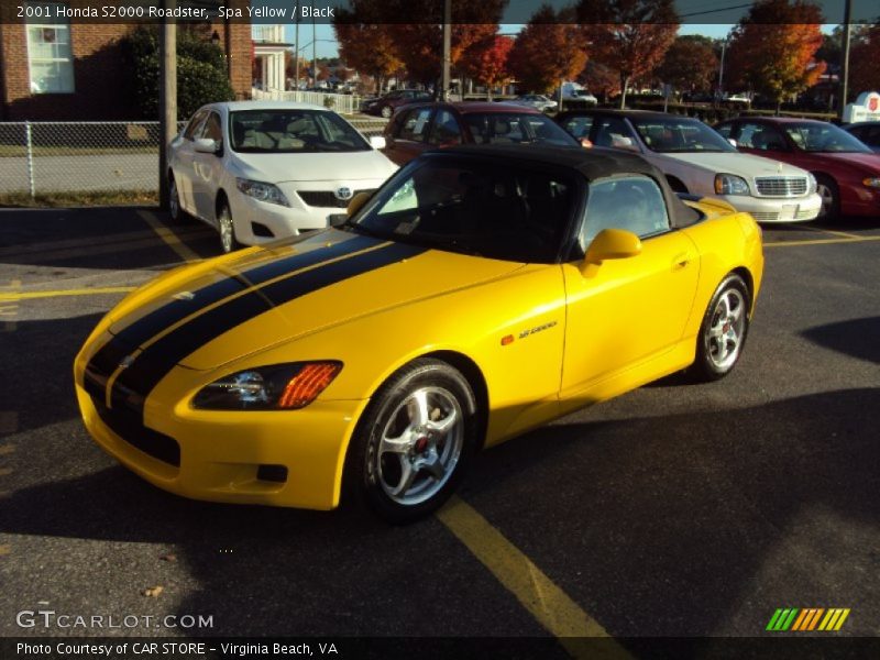 Spa Yellow / Black 2001 Honda S2000 Roadster