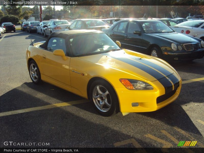 Spa Yellow / Black 2001 Honda S2000 Roadster