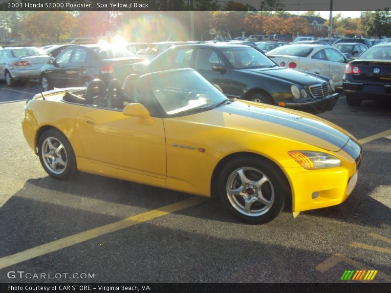 Spa Yellow / Black 2001 Honda S2000 Roadster