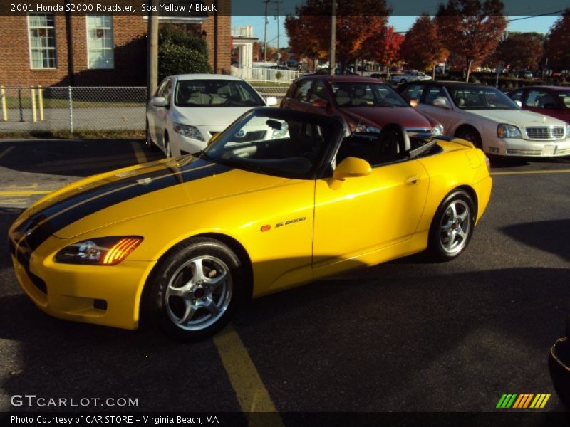 Spa Yellow / Black 2001 Honda S2000 Roadster