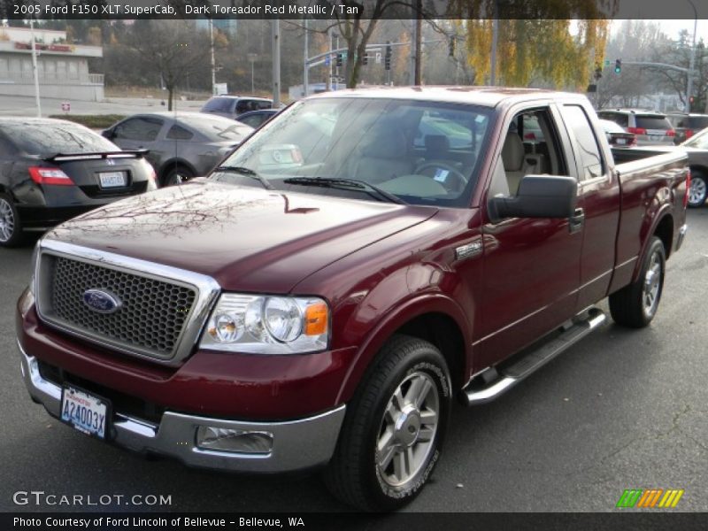 Dark Toreador Red Metallic / Tan 2005 Ford F150 XLT SuperCab