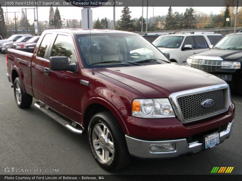 Dark Toreador Red Metallic / Tan 2005 Ford F150 XLT SuperCab