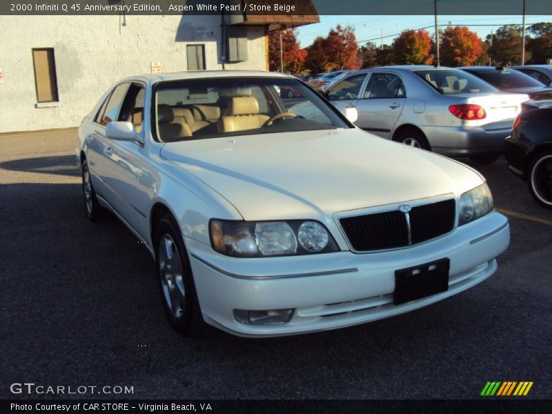 Aspen White Pearl / Stone Beige 2000 Infiniti Q 45 Anniversary Edition