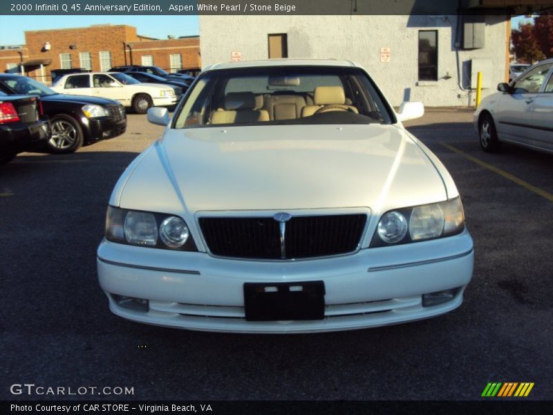 Aspen White Pearl / Stone Beige 2000 Infiniti Q 45 Anniversary Edition