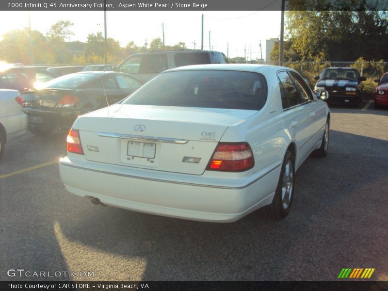 Aspen White Pearl / Stone Beige 2000 Infiniti Q 45 Anniversary Edition