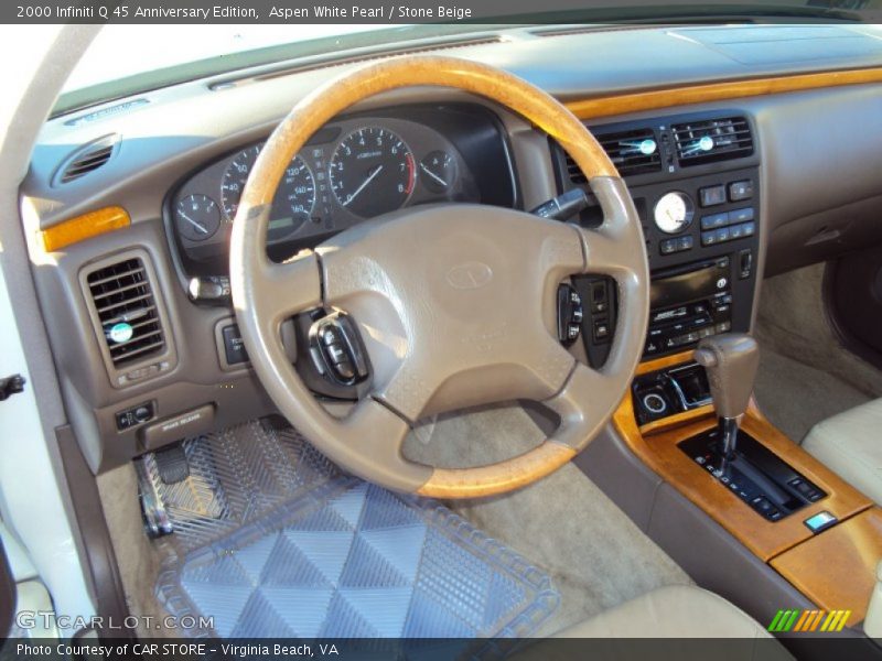 Aspen White Pearl / Stone Beige 2000 Infiniti Q 45 Anniversary Edition