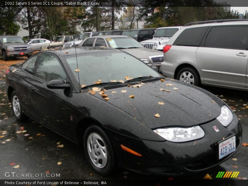 Sable Black / Gray 2002 Saturn S Series SC1 Coupe