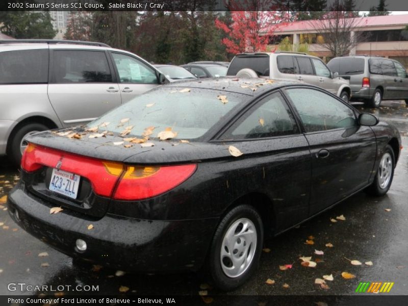 Sable Black / Gray 2002 Saturn S Series SC1 Coupe