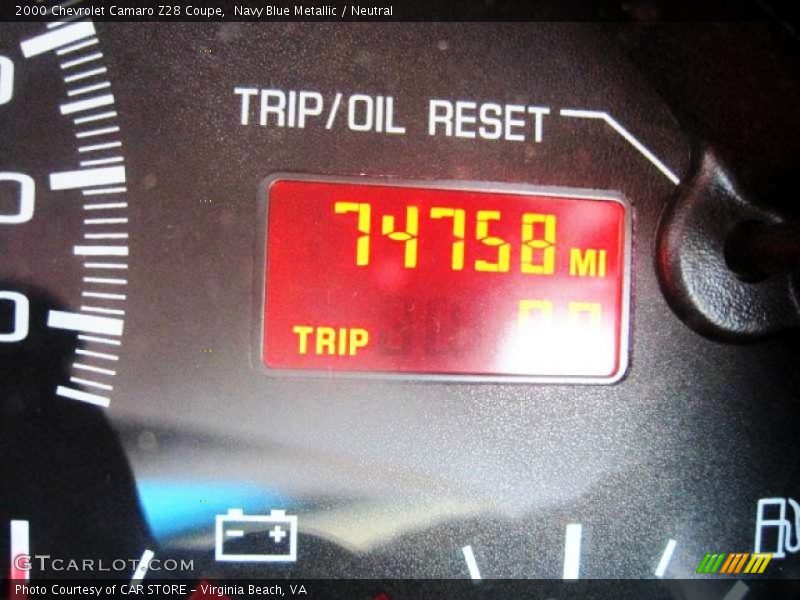 Navy Blue Metallic / Neutral 2000 Chevrolet Camaro Z28 Coupe