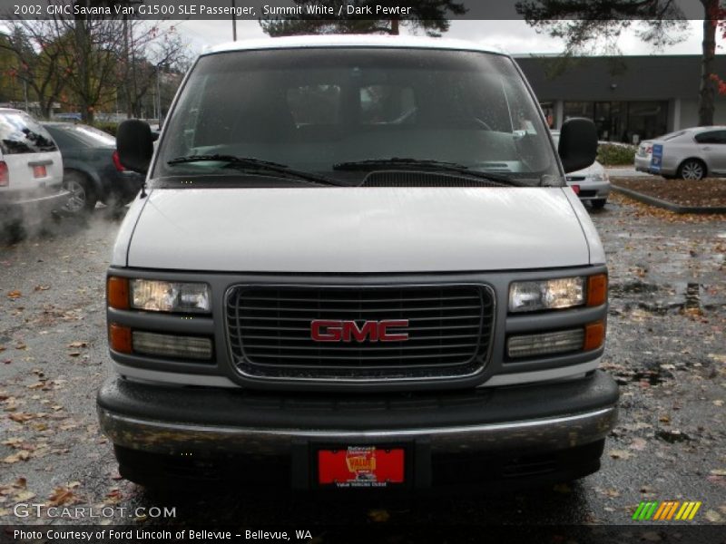 Summit White / Dark Pewter 2002 GMC Savana Van G1500 SLE Passenger