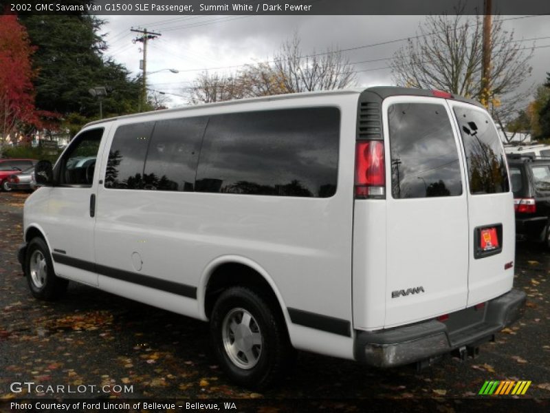 Summit White / Dark Pewter 2002 GMC Savana Van G1500 SLE Passenger