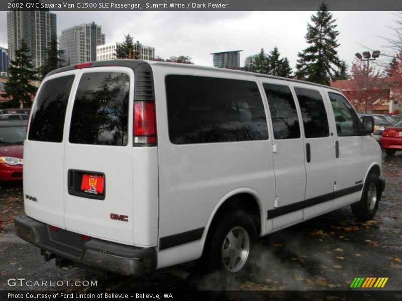 Summit White / Dark Pewter 2002 GMC Savana Van G1500 SLE Passenger