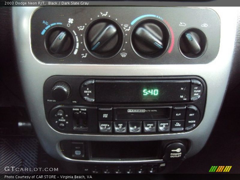Controls of 2003 Neon R/T