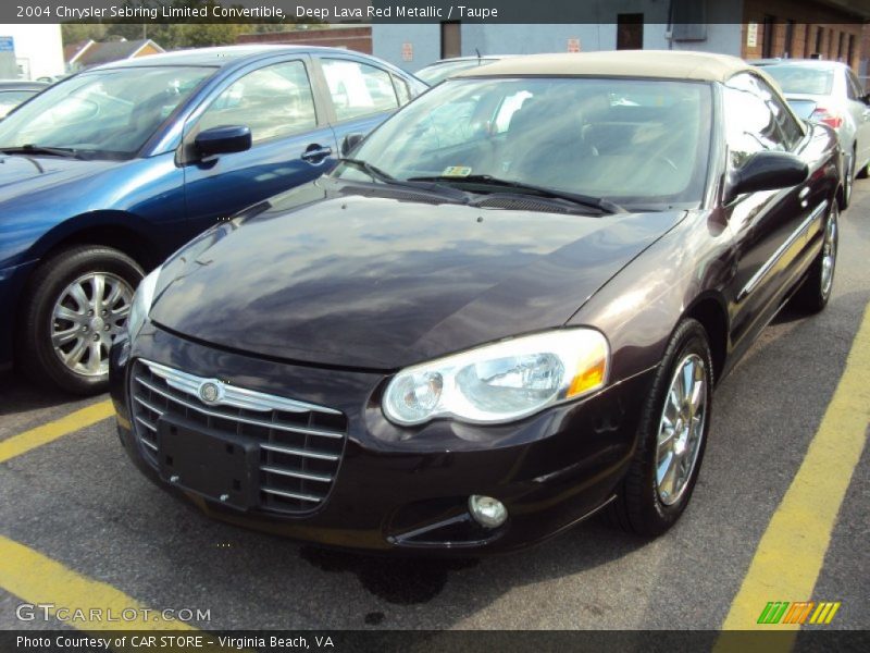 Deep Lava Red Metallic / Taupe 2004 Chrysler Sebring Limited Convertible