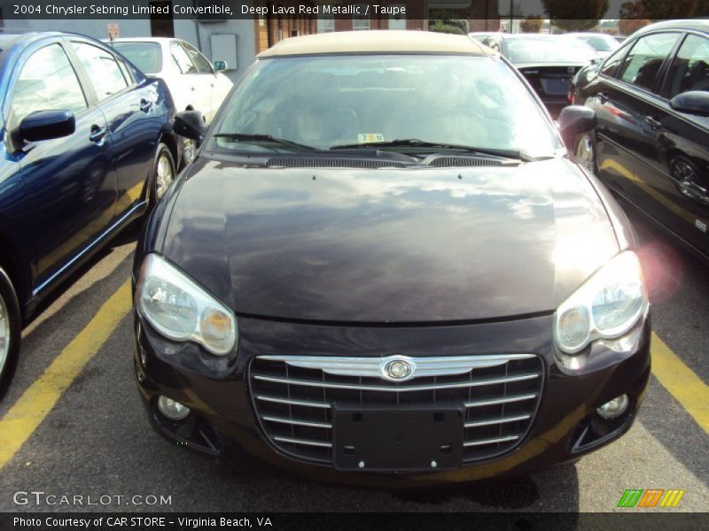 Deep Lava Red Metallic / Taupe 2004 Chrysler Sebring Limited Convertible