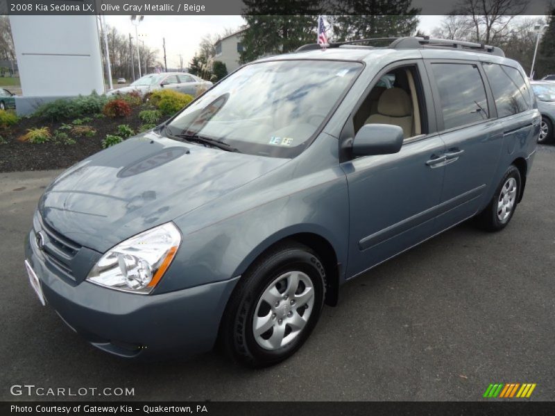 Olive Gray Metallic / Beige 2008 Kia Sedona LX