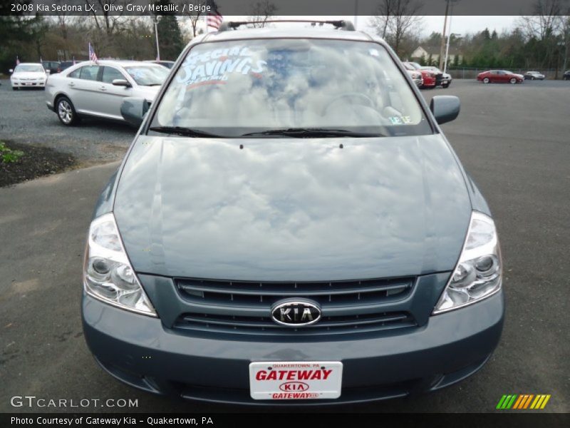 Olive Gray Metallic / Beige 2008 Kia Sedona LX