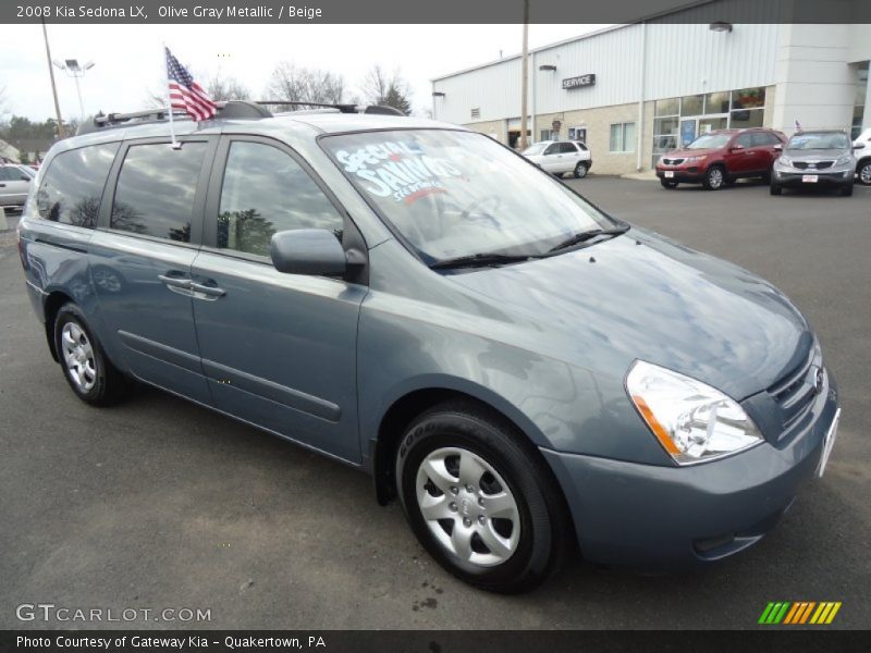 Olive Gray Metallic / Beige 2008 Kia Sedona LX