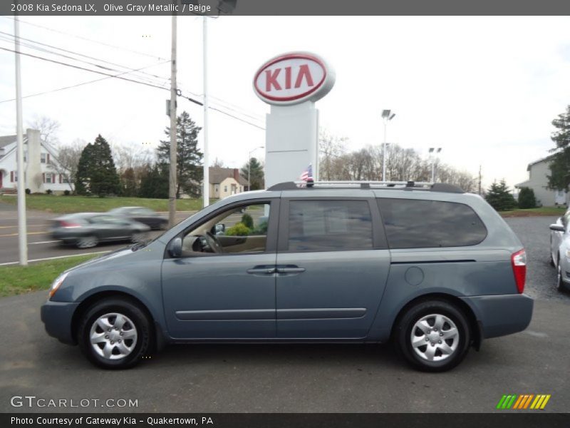 Olive Gray Metallic / Beige 2008 Kia Sedona LX
