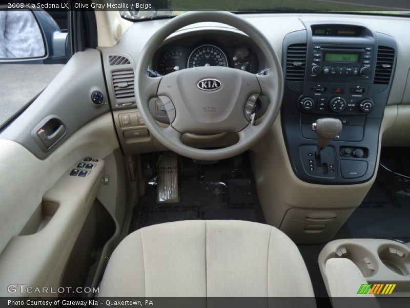Olive Gray Metallic / Beige 2008 Kia Sedona LX