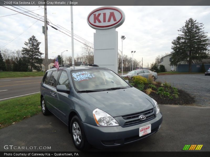 Olive Gray Metallic / Beige 2008 Kia Sedona LX