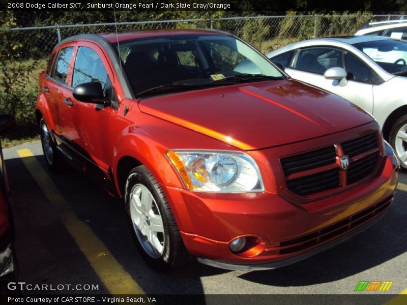 Sunburst Orange Pearl / Dark Slate Gray/Orange 2008 Dodge Caliber SXT